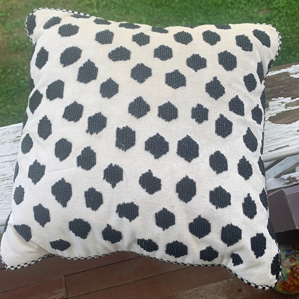 Black and white Mackenzie Childs Accent Pillow